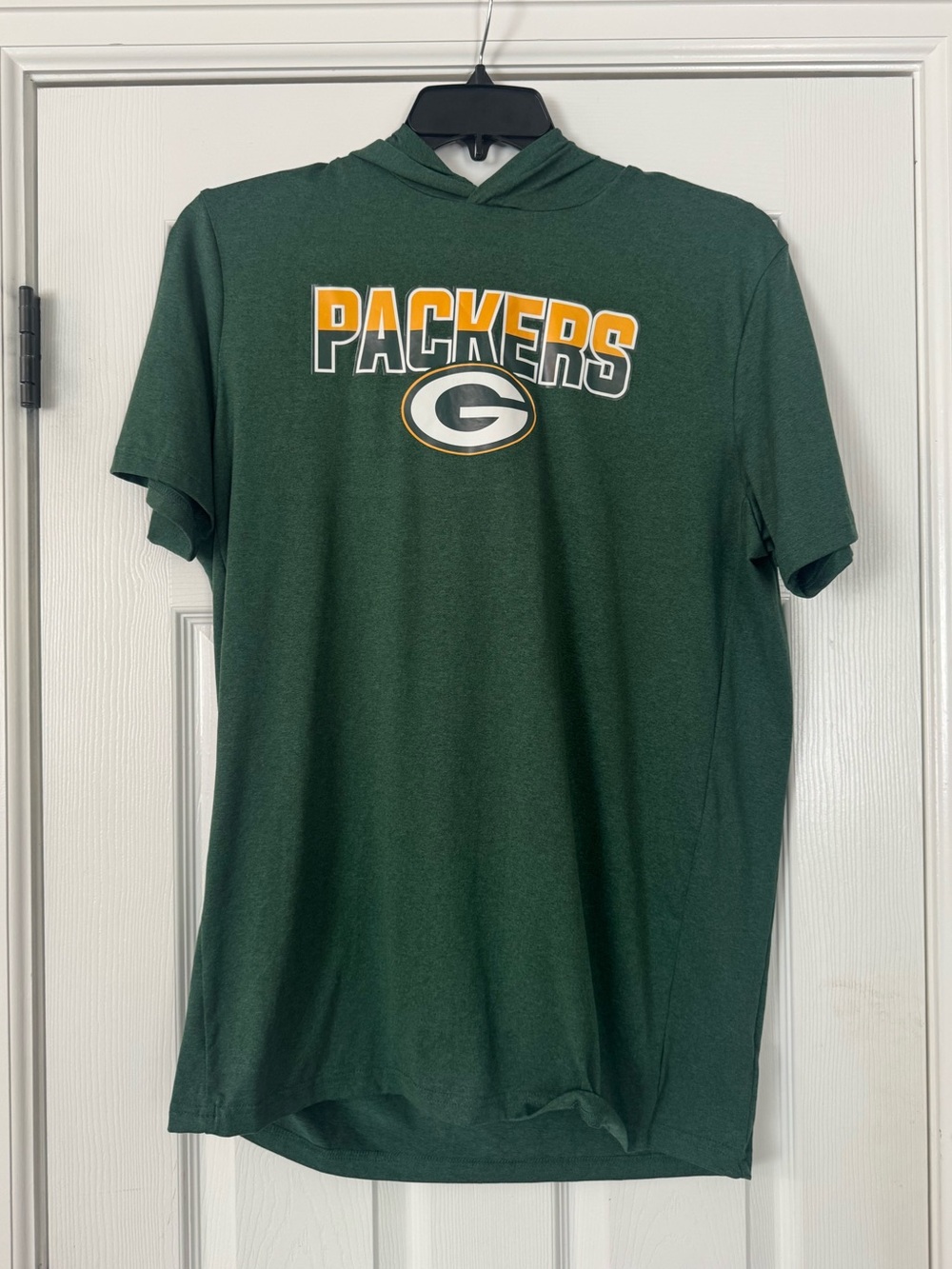 Green Bay Packers short-sleeve hoodie T-shirt manufactured by New Era Large